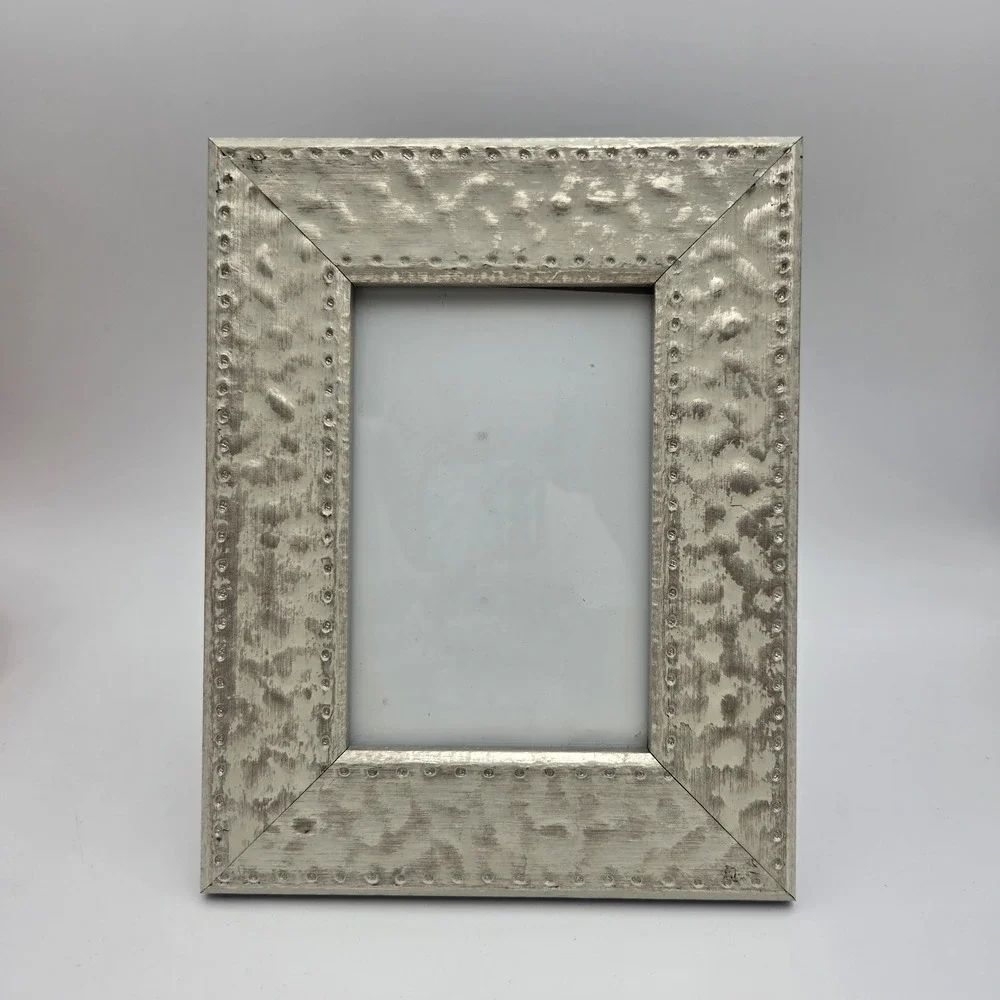 Vintage Sheffield Home Hammered Metal Silver-toned Velvet 6